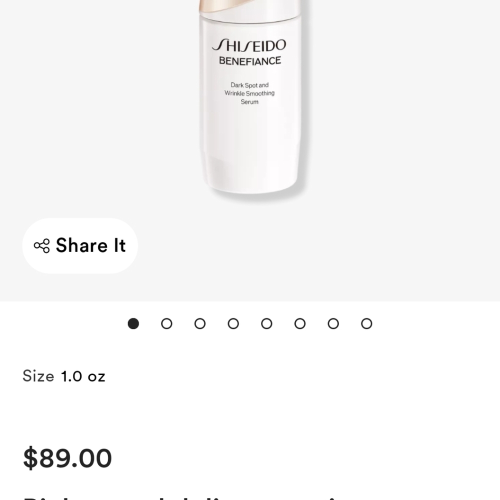 NIB SHISEIDO BENEFIANCE DARK SPOT AND WRINKLE SMOOTHING SERUM - Picture 3 of 14